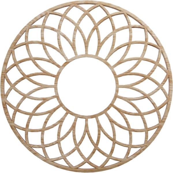 Ekena Millwork Cannes Wood Fretwork Pierced Ceiling Medallion, Red Oak, 16"OD x 5 1/2"ID x 3/8"T CMWP16X16X0375CNRO - main